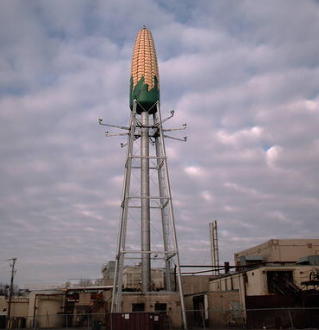 corn water tower at the Libby's plant in Rochester MN